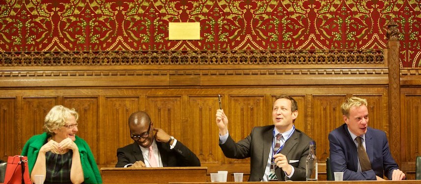 From left: Helen Goodman MP, Clive Myrie, Ed Vaizey MP and Stephen Gilbert MP (Credit: Paul Hampartsoumian)