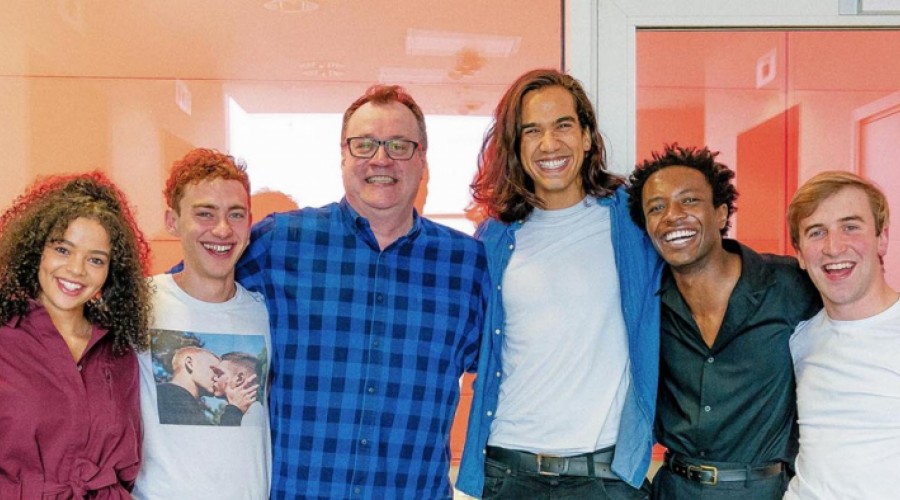 Lydia West, Olly Alexander, Russell T Davies, Nathaniel Curtis, Omari Douglas and Callum Scott Howells (Credit: Channel 4)